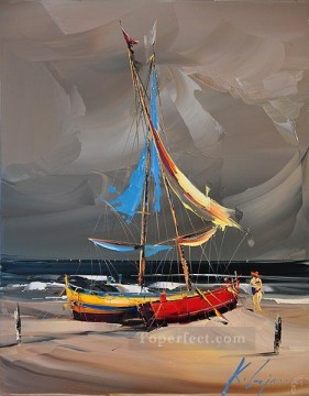 Texturizado Painting - dos barcos Kal Gajoum texturizados
